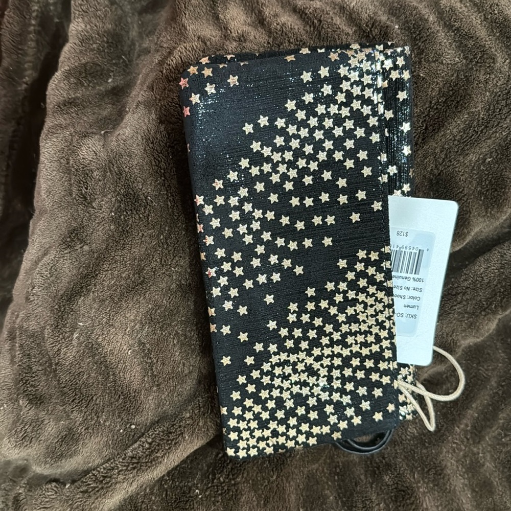 NWT HOBO wallet, black with gold stars.